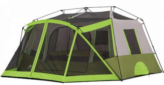Ozark trail 9 person 2 room deals instant cabin tent with screen room