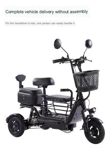 Electric tricycle top with child seat