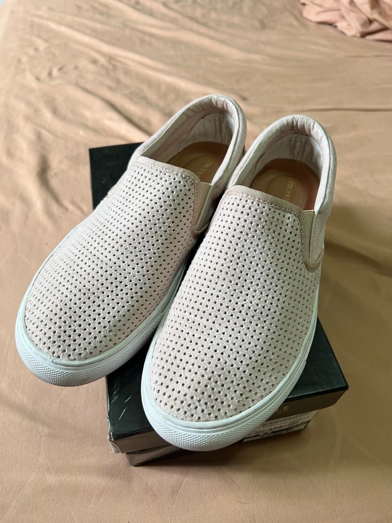 White perforated slip new arrivals on sneakers