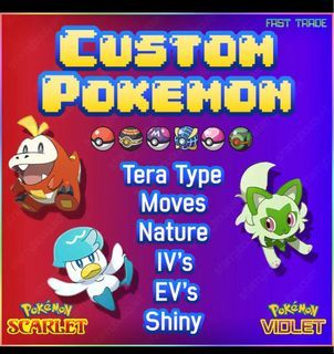 Any Custom Pokemon ✨Your Own OT & ID / 6IV / Shiny Pokemon Scarlet & Violet  ✨