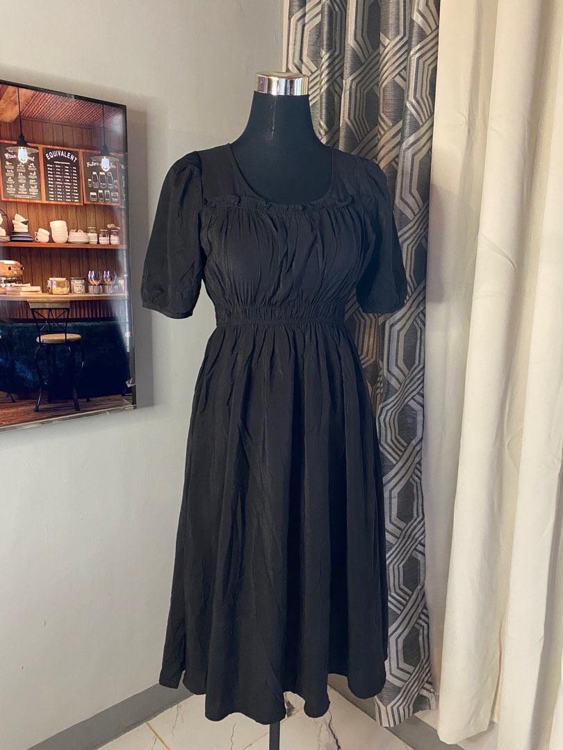 Long Black Sunday Dress SS RN