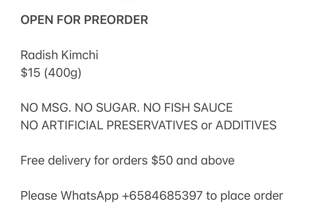 Radish Kimchi 400g, Food & Drinks, Fresh Produce on Carousell