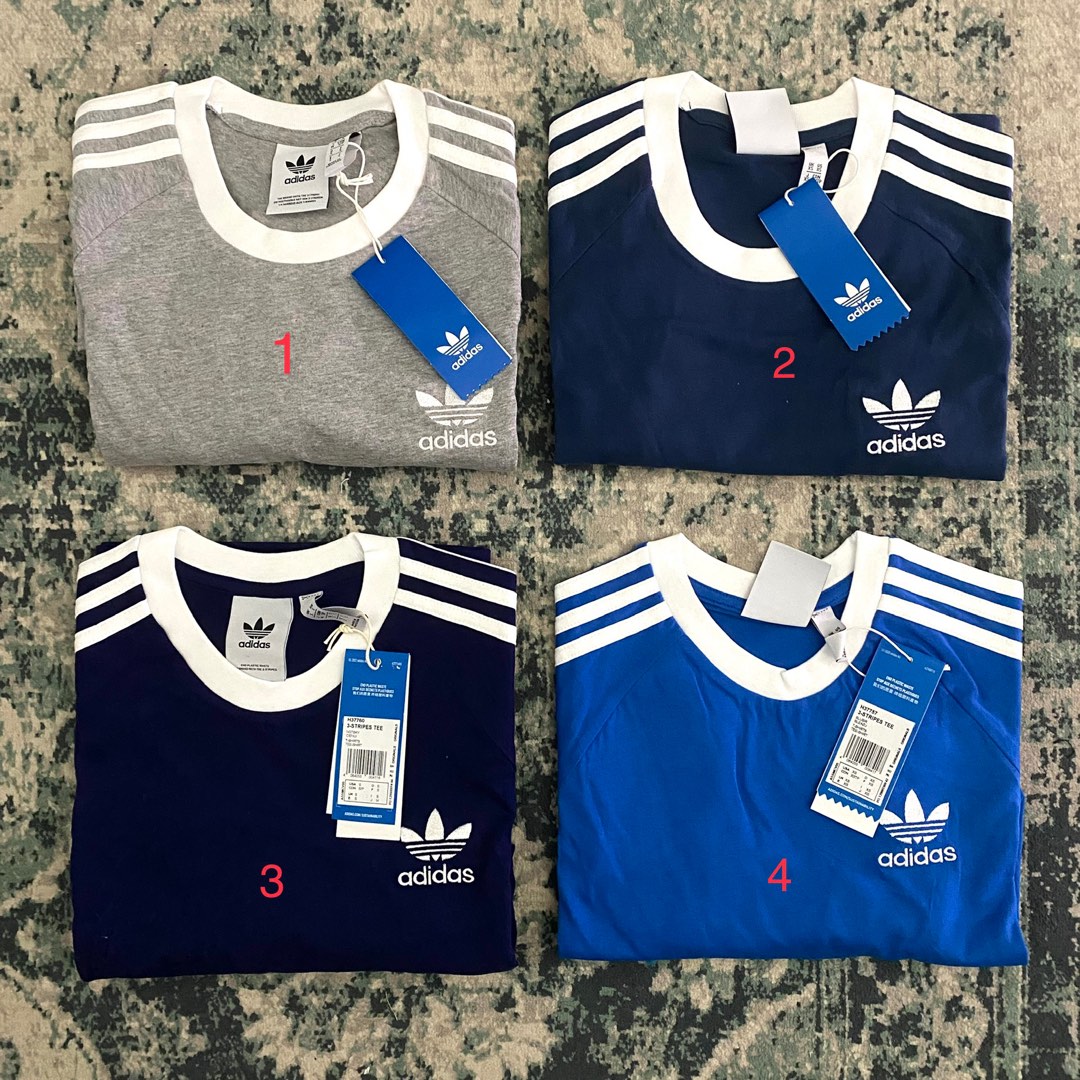 READY STOCK] Adidas Originals 3-Stripes T-Shirt, Men\'s Fashion, Tops &  Sets, Tshirts & Polo Shirts on Carousell | Sport-T-Shirts