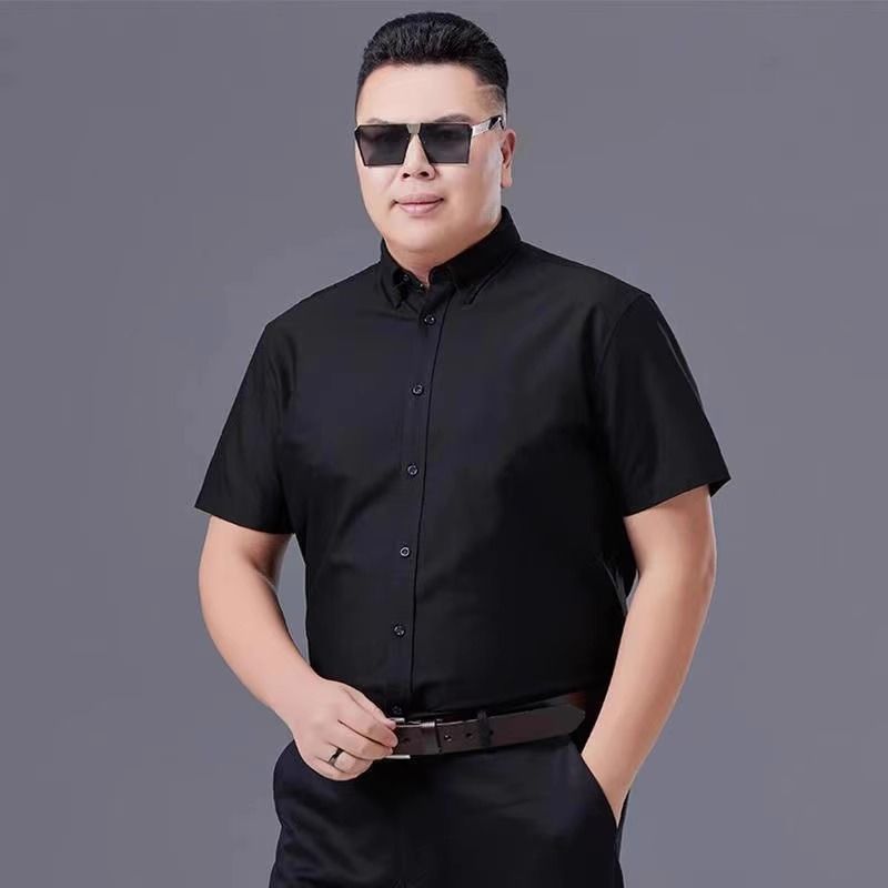 READY STOCK Men Formal Office Working Smart Plus Size Slim Fit Short Sleeve Shirt Size S 8XL