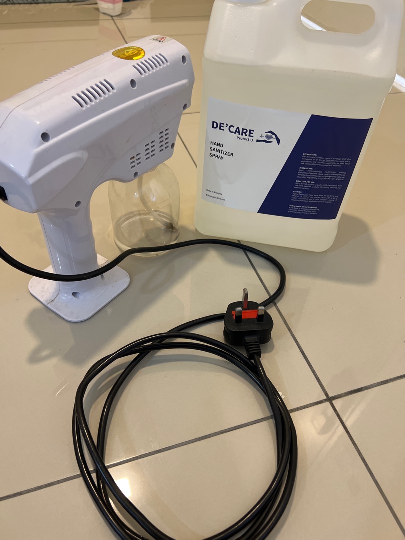 Sanitiser & disinfectants for kill bacteria virus gun mist liquid spray