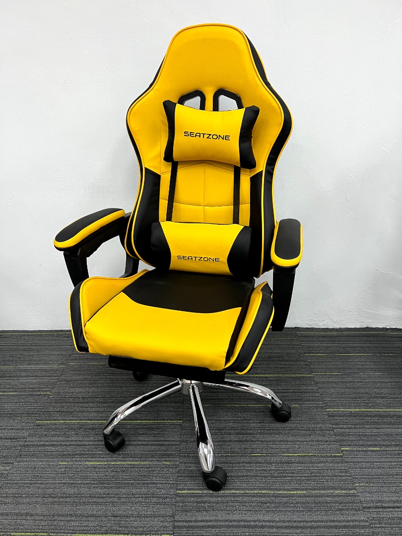 SeatZone Ergonomic Gaming Chair Series with Legrest Yellow