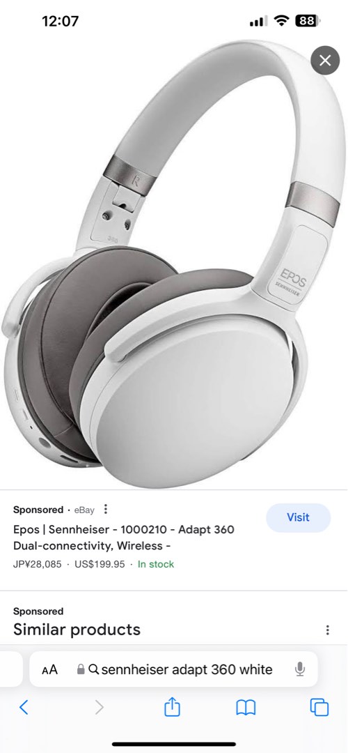 Sennheiser Adapt 360 White, Audio, Headphones & Headsets on Carousell