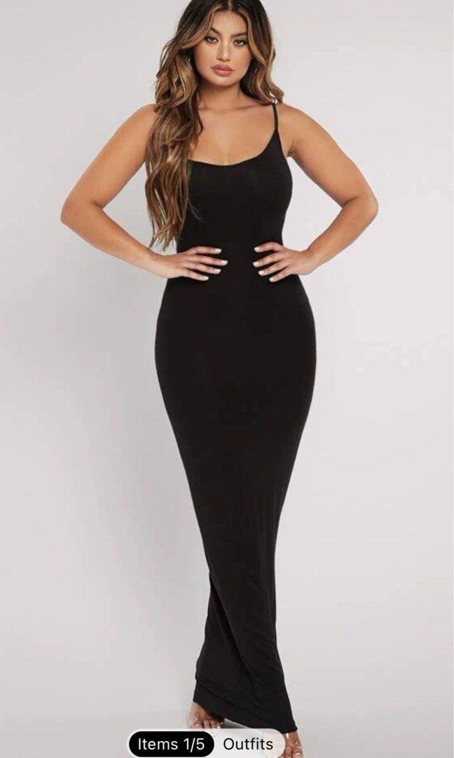 Shein black maxi dress 2025