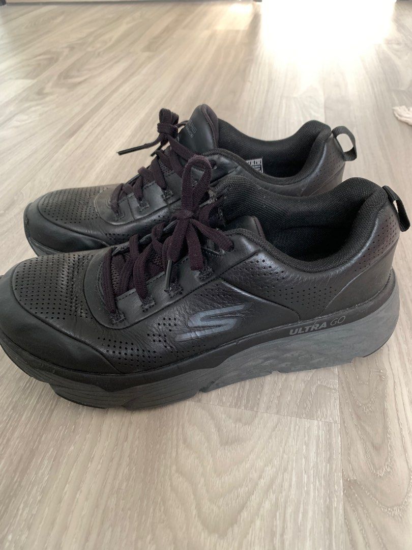 All black leather clearance skechers