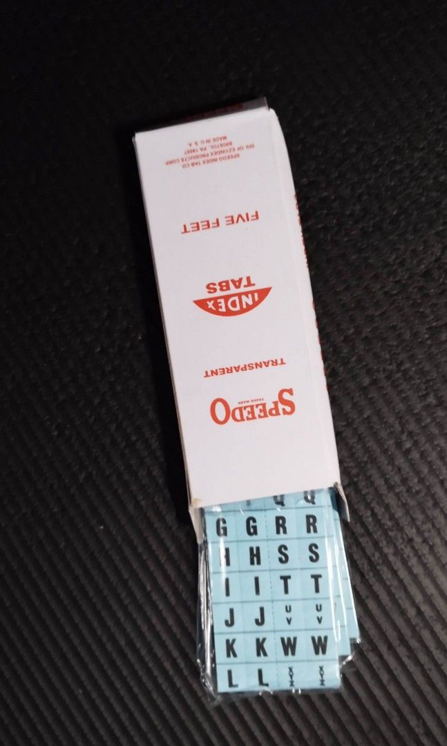 SPEEDO Index Tabs, Hobbies & Toys, Stationary & Craft, Other Stationery