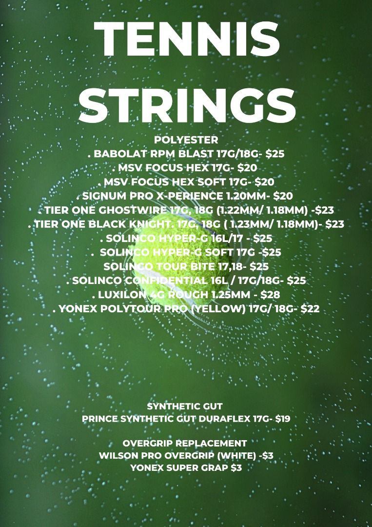 Tennis Racket Restringing at Queenstown, Sports Equipment, Sports