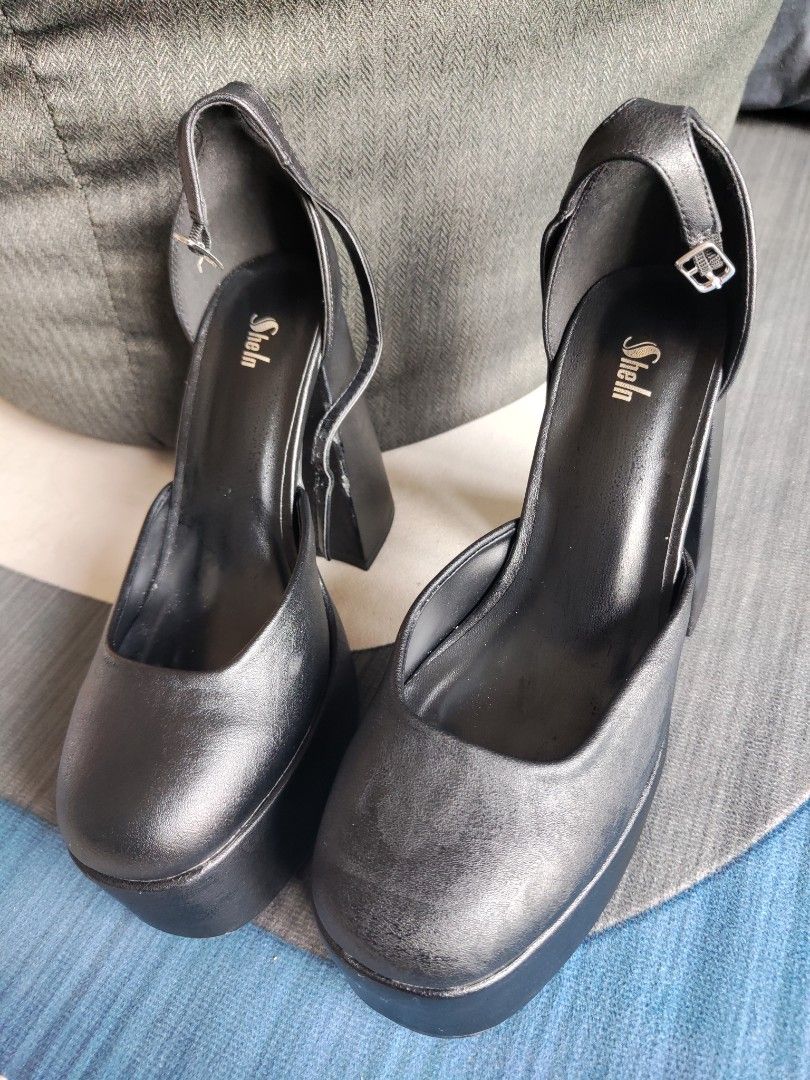 Vegan leather Mary Jane heels Women s Fashion Footwear Heels on