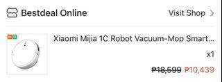 Xiaomi Mijia 1C Robot Vacuum-Mop Smart Path Planning 2500Pa App Control Sweep & Mop Model