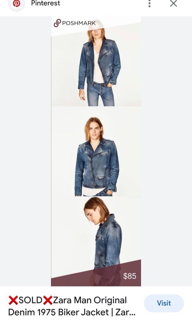Zara Man Biker Denim Jacket, Men'S Fashion, Coats, Jackets And Outerwear On  Carousell