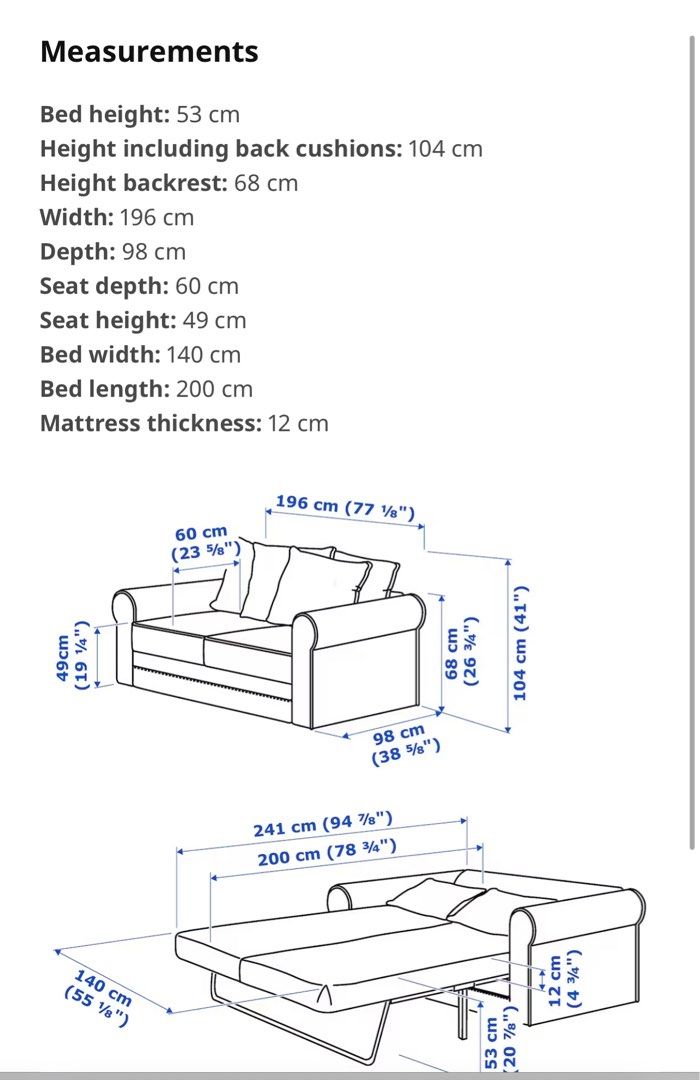 1200 IKEA Gronlid 2 seat sofa bed selling Cheap !, Furniture & Home Living, Furniture, Sofas on