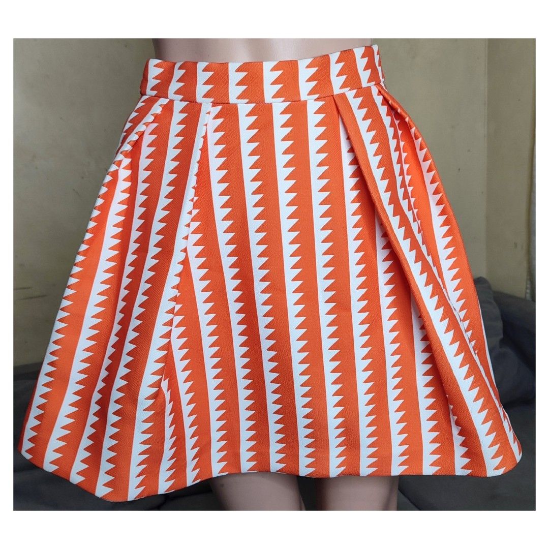 26 Inches New With Tag Orange Skater Skirt Very Cute Women s