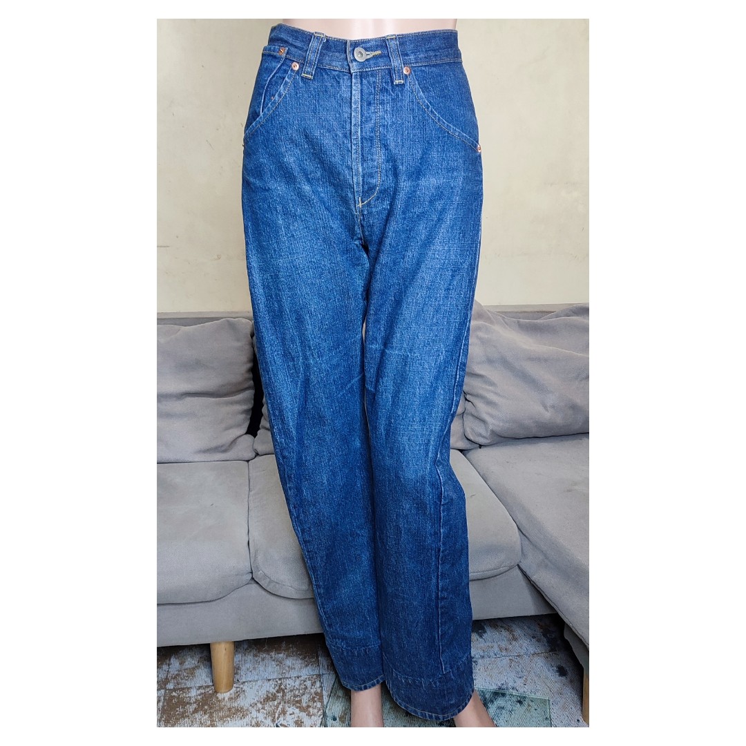 30 Inches Denim High Waisted Button Fly Jeans Straight Cut on Carousell