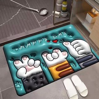 3D Three-dimensional Cute Door Mat Bathroom Floor Mat Diatom Mud