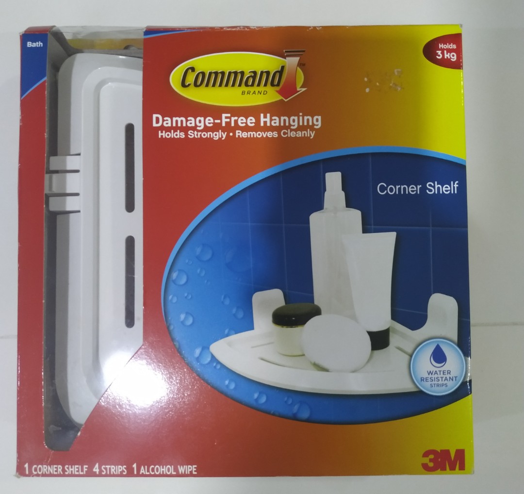 3M Command Damage-Free Hanging Bathroom Corner Caddy 3kg