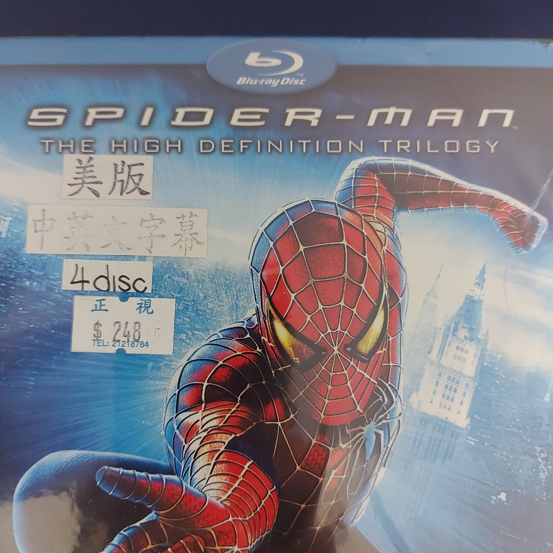 全新未開封(bLu-ray MARVEL 電影三集, 4碟) 蜘蛛俠．SPiDER-MAN