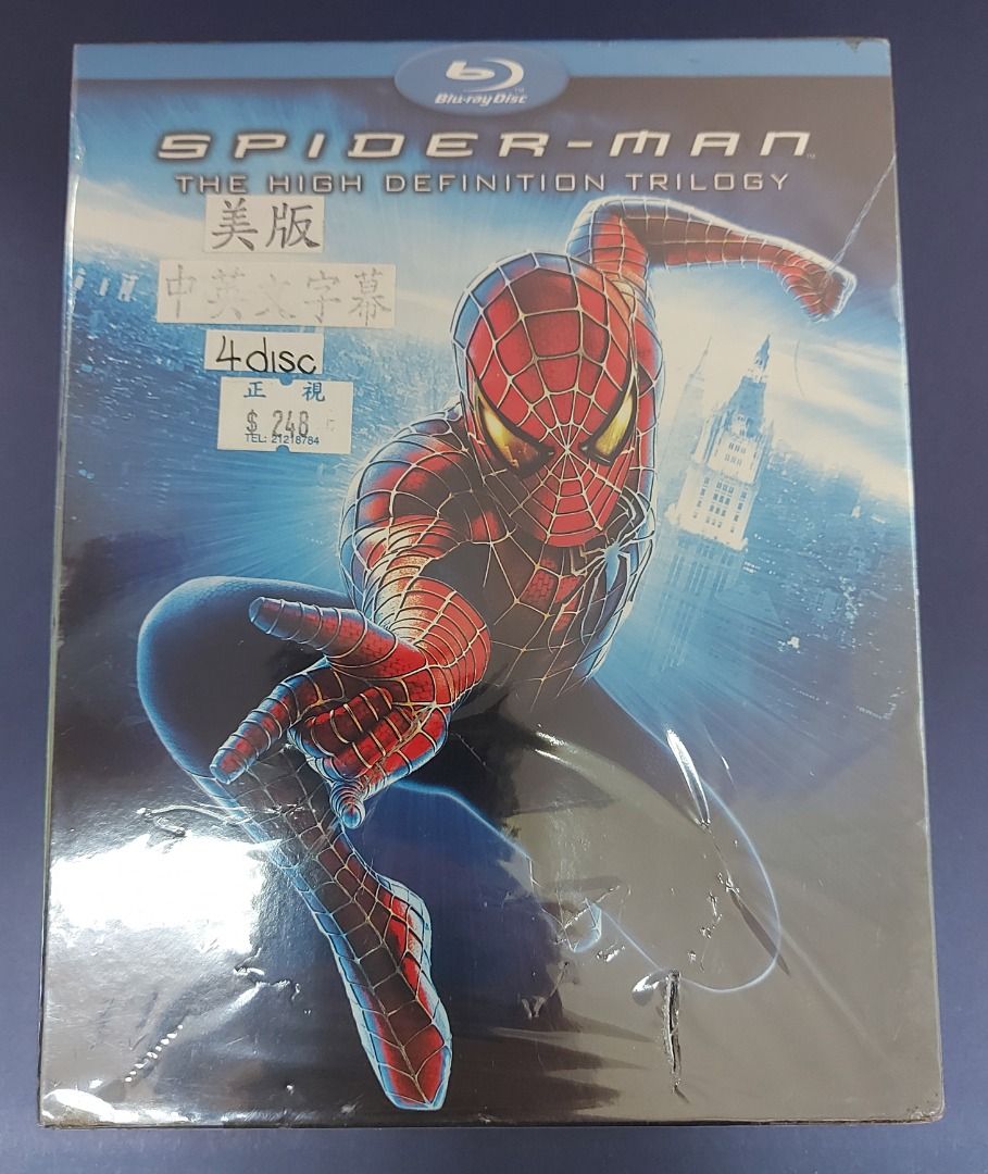 全新未開封(bLu-ray MARVEL 電影三集, 4碟) 蜘蛛俠．SPiDER-MAN