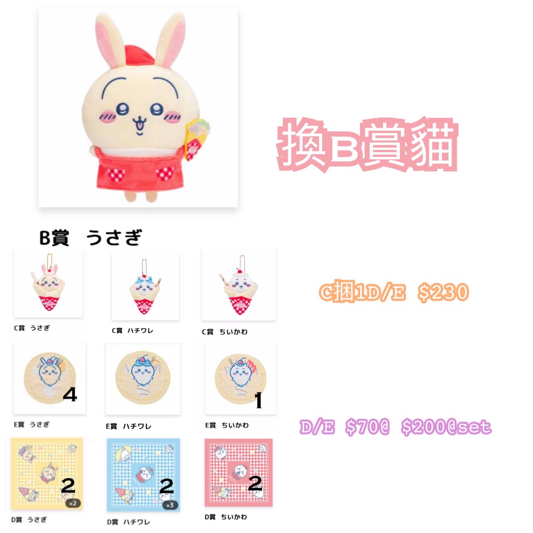 新素材新作 ちいかわクレープB賞、C賞、D賞ちいかわセット その他 新素材新作 ちいかわクレープB賞、C賞、D賞ちいかわセット その他