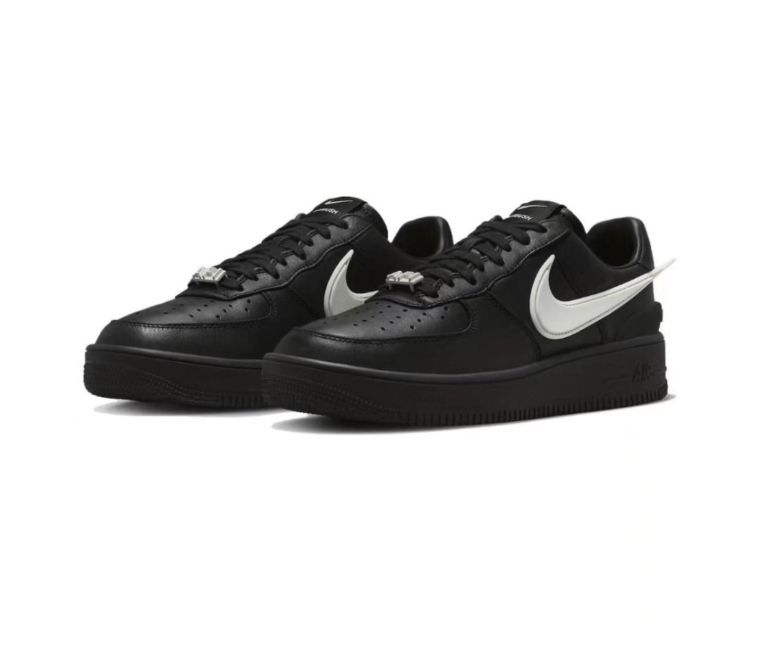 Nike air force 1 clearance low black white swoosh