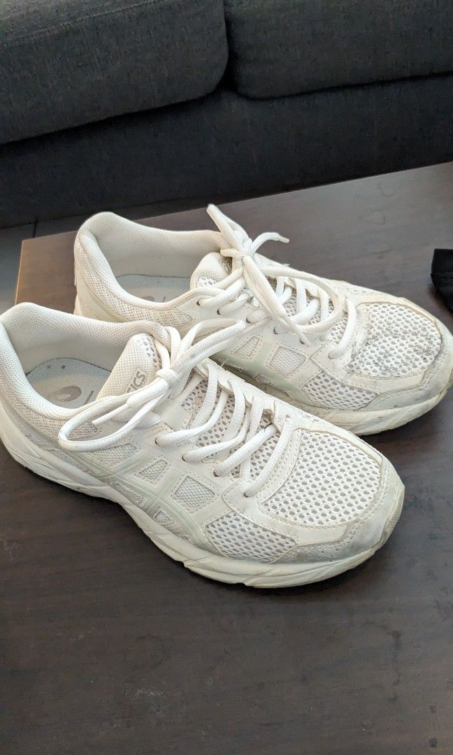 All white asics running shoes hot sale