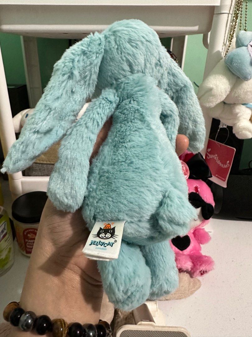 Authentic Small Jellycat London Bashful Aqua Bunny Hobbies Toys Toys Games on Carousell