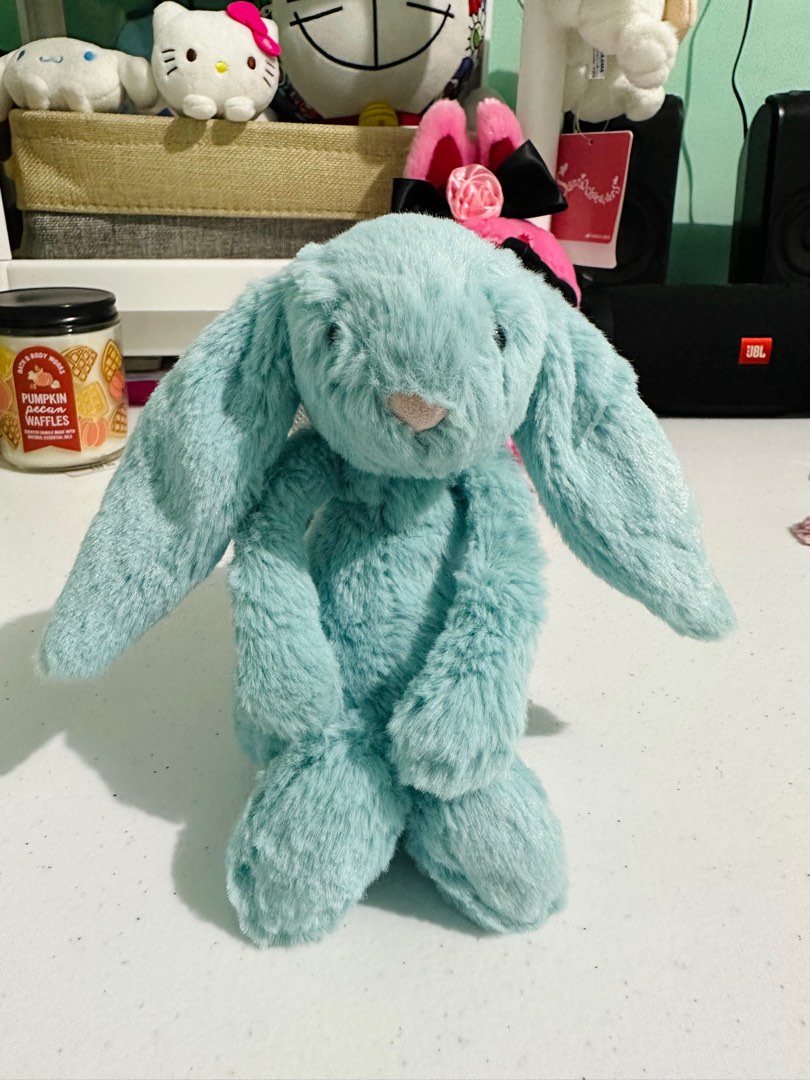 Authentic Small Jellycat London Bashful Aqua Bunny Hobbies Toys Toys Games on Carousell