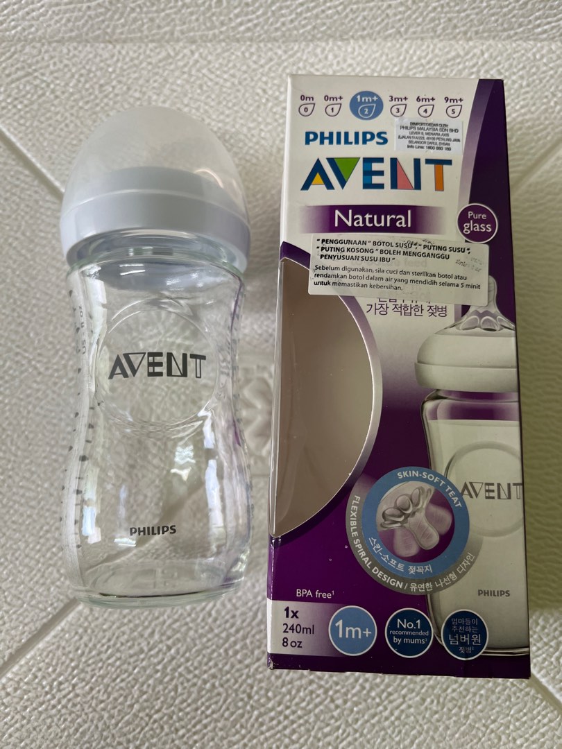Avent glass bottle 8oz, Babies & Kids, Nursing & Feeding, Breastfeeding