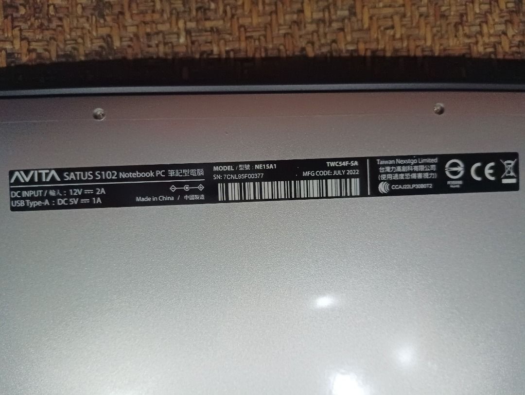 AVITA 15.6吋超廣角美學筆電 SATUS S102/IPS/N4020/8G/256GB SSD/Win11, 電腦及科技產品, 桌上 ...