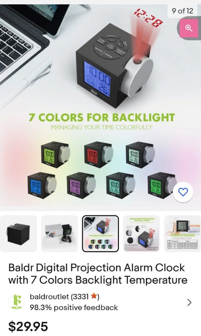 BALDR DIGITAL PROJECTION ALARM CLOCK on Carousell