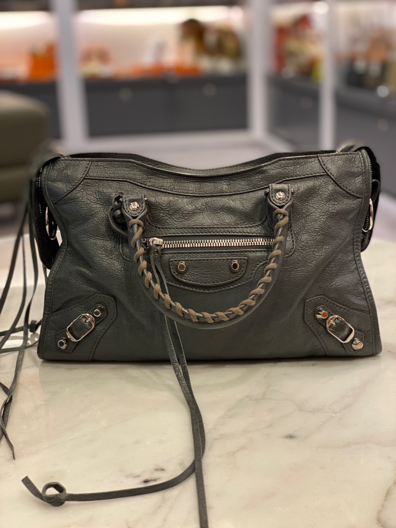 Balenciaga Small Classic City in Grey SHW Luxury Bags Wallets