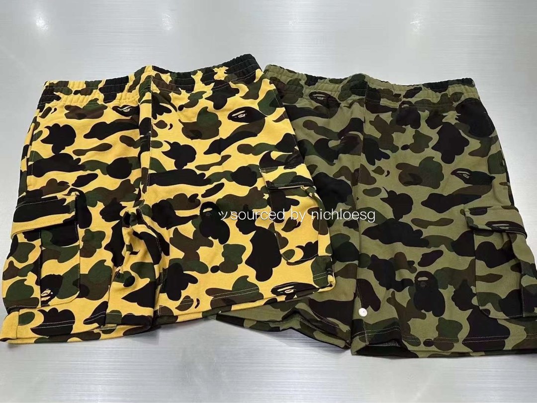 BAPE 1ST CAMO POCKET SWEAT SHORTS, Men's Fashion, Bottoms