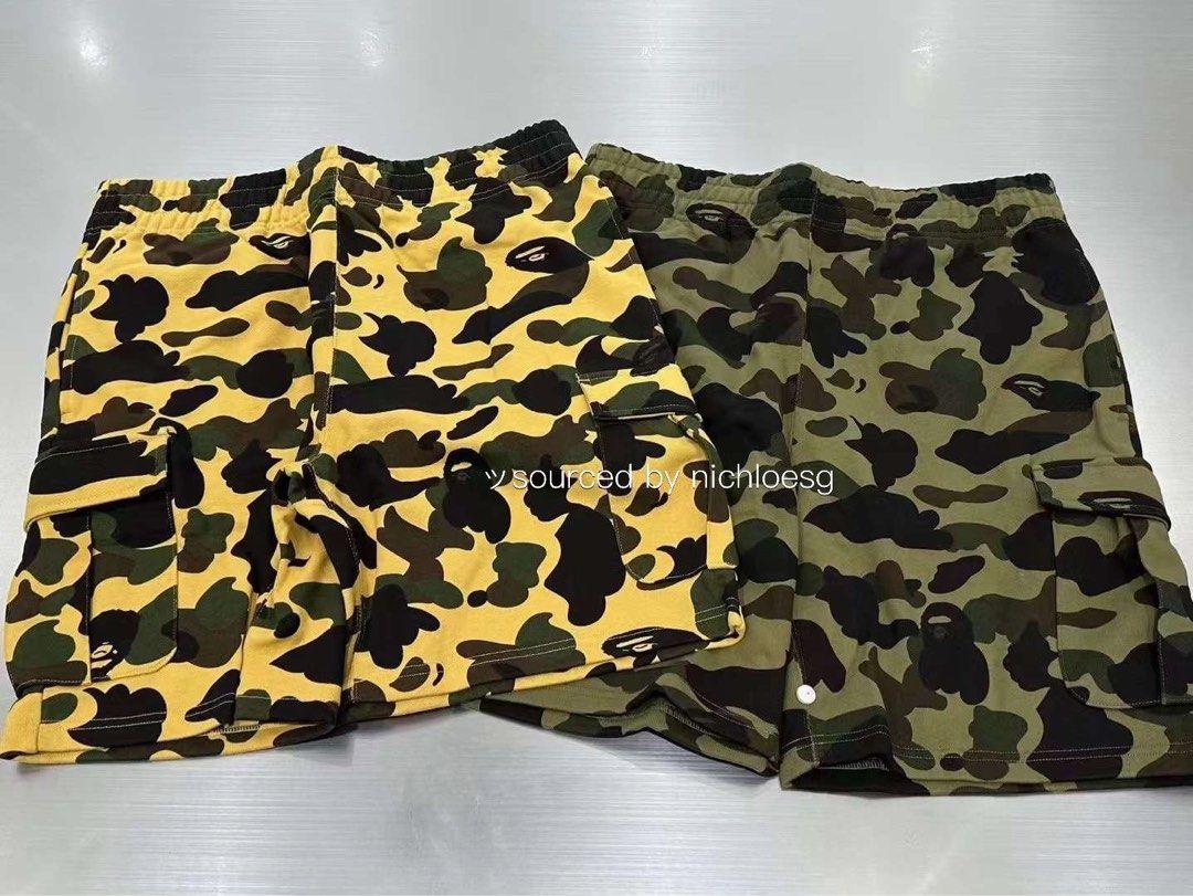 BAPE 1ST CAMO POCKET SWEAT SHORTS, Men's Fashion, Bottoms