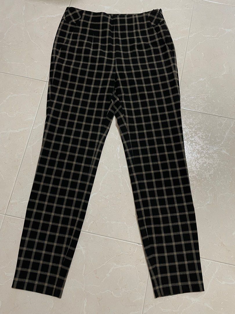 Checkered tapered pants sale