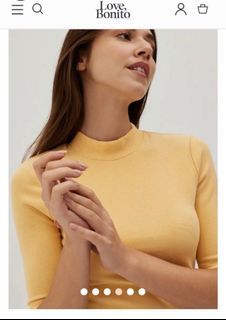 BNWOT LOVE BONITO Faylynn Funnel Neck Knit Top