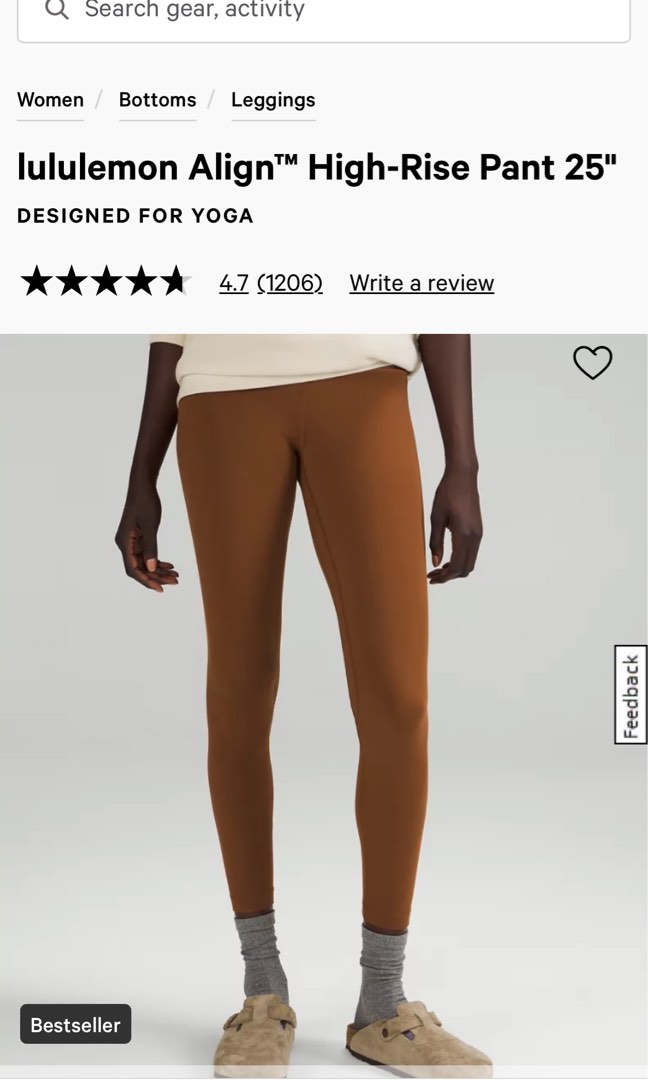 BNWT) lululemon Align™ High-Rise Pant 25 in roasted brown, Women's  Fashion, Activewear on Carousell