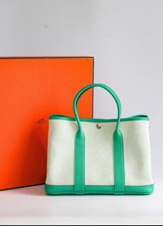 Hermes Garden Party Size TPM Menthe Negonda Leather