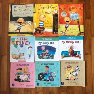 Bundle of 9 English Scholastic and other publishers soft cover pictorial picture story books for babies toddlers kids children beginner readers