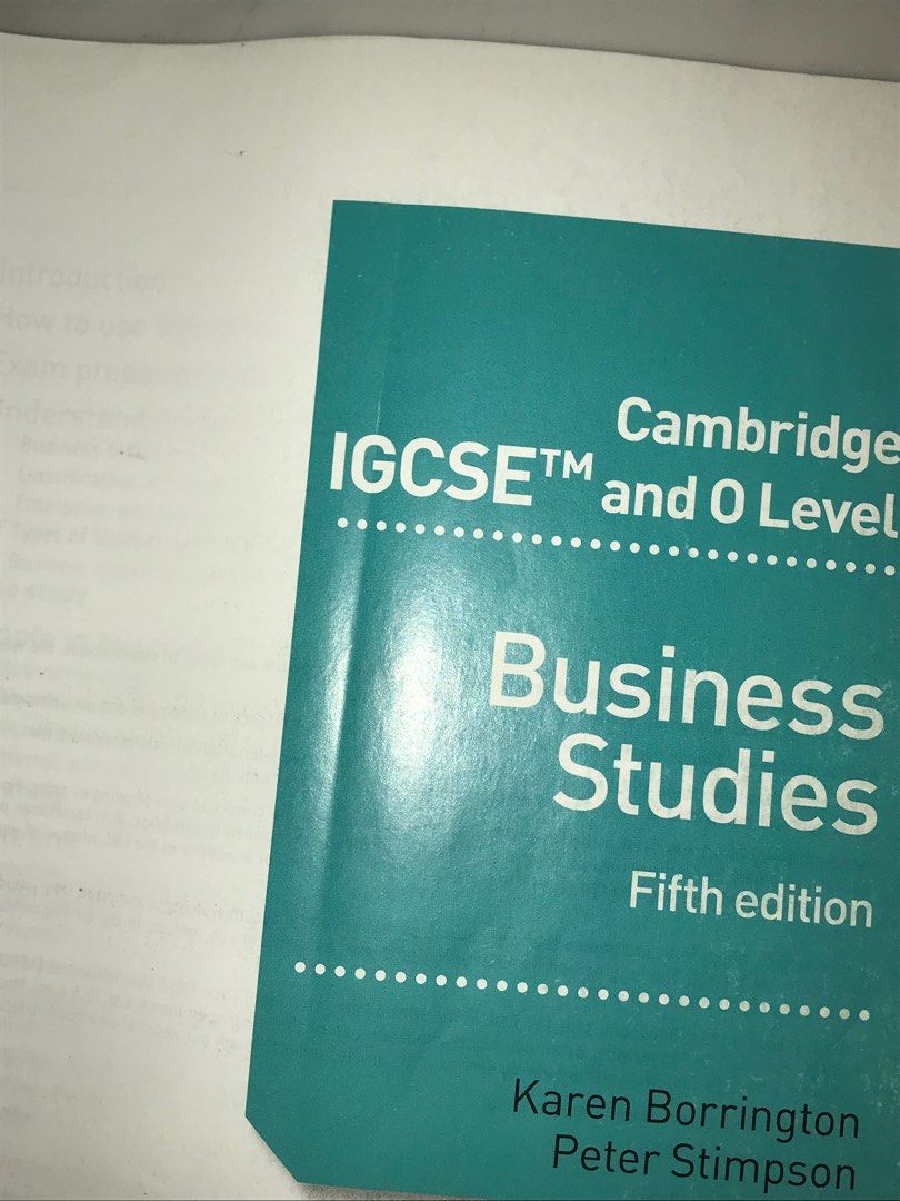 Cambridge IGCSE and O Level Business Studies Coursebook Fifth Edition ...
