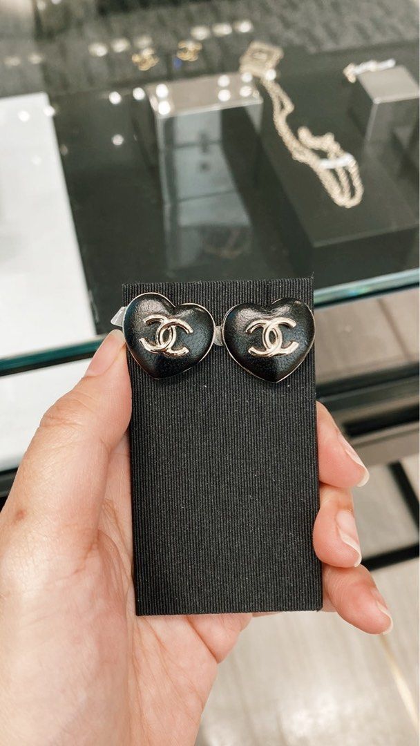 Leather hot sale heart earrings