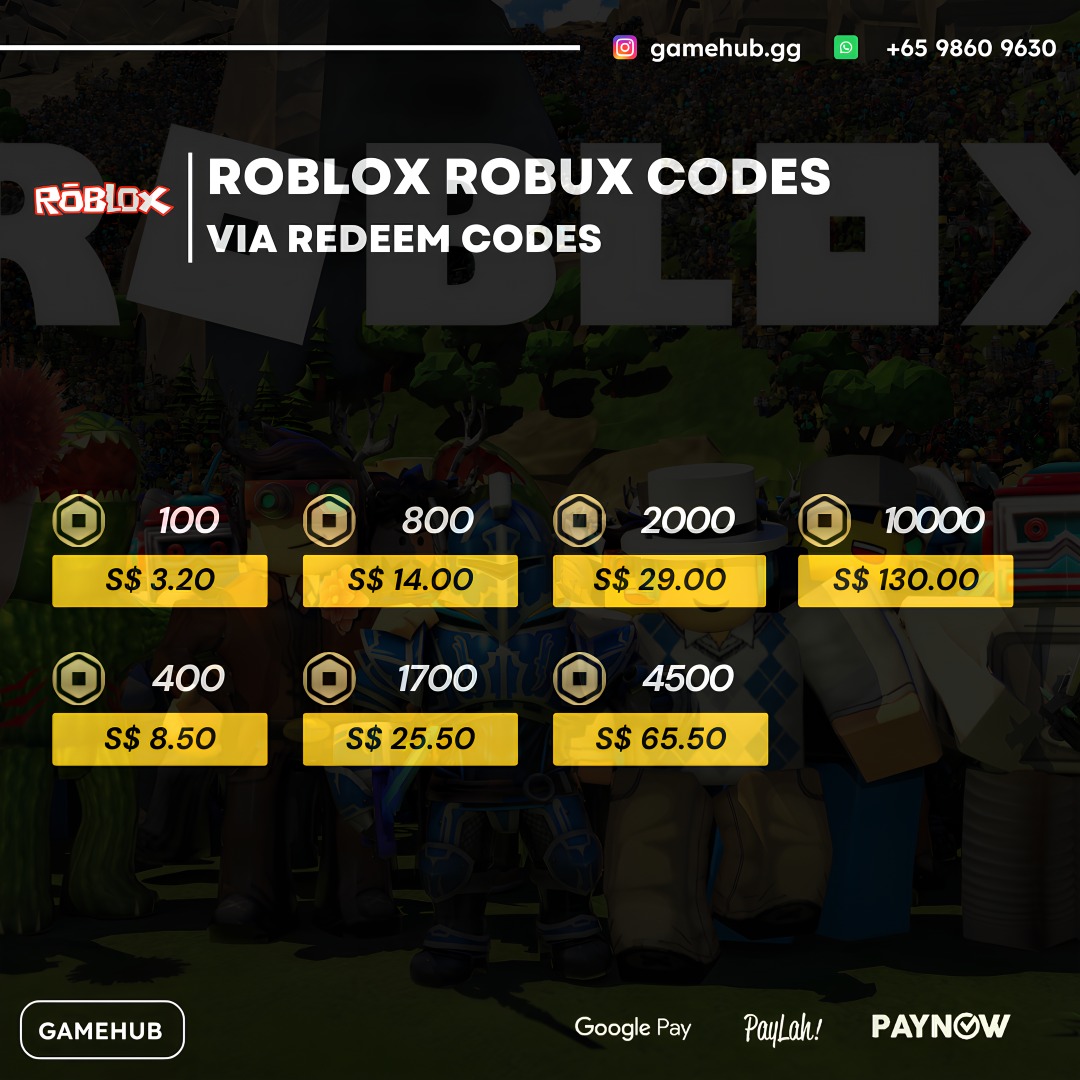 Cheapest) Roblox Robux Topup Gift Card Game Card, Video Gaming, Gaming  Accessories, In-Game Products On Carousell