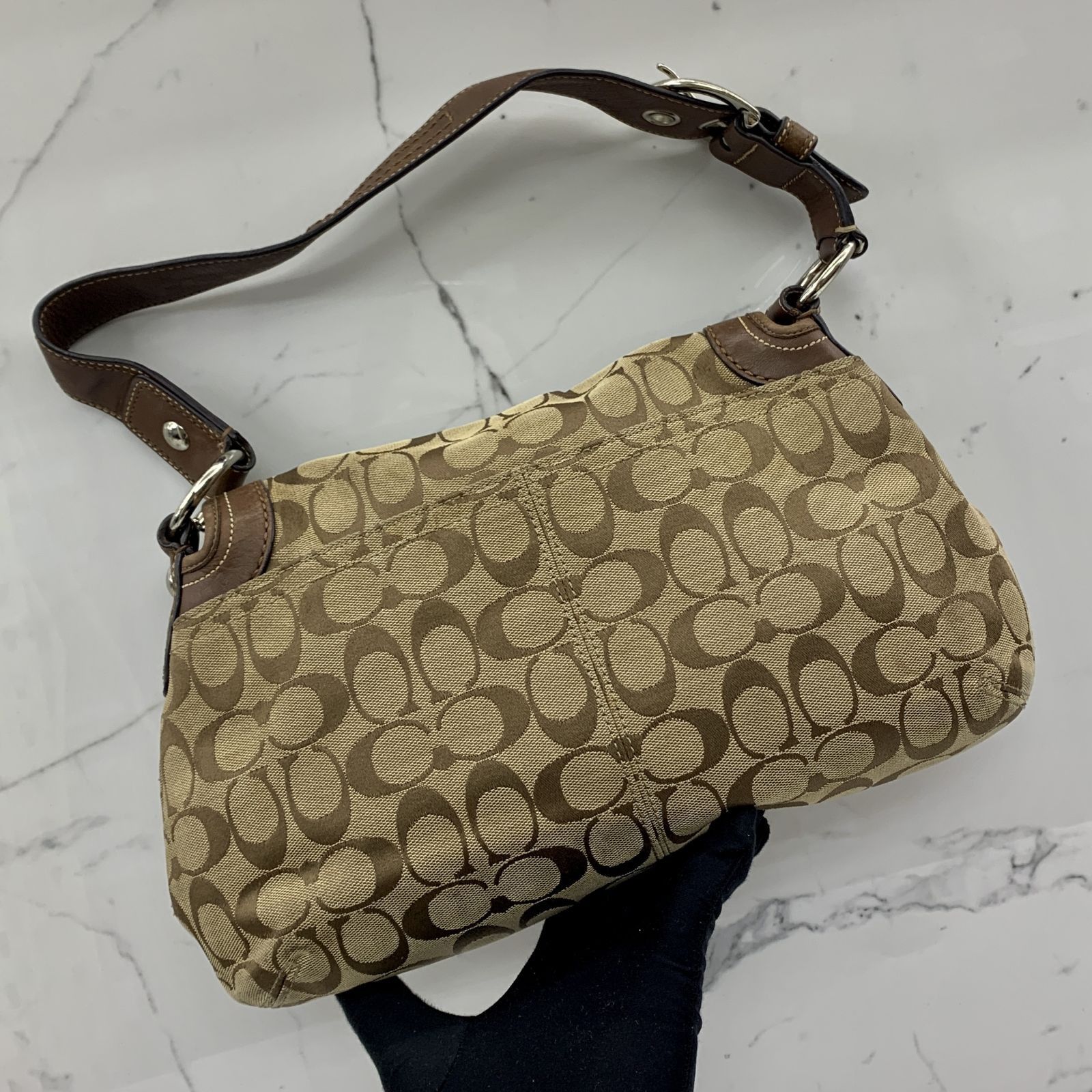COACH F13739 BROWN CANVAS SHOULDER BAG 237022736 WE, Luxury, Bags 