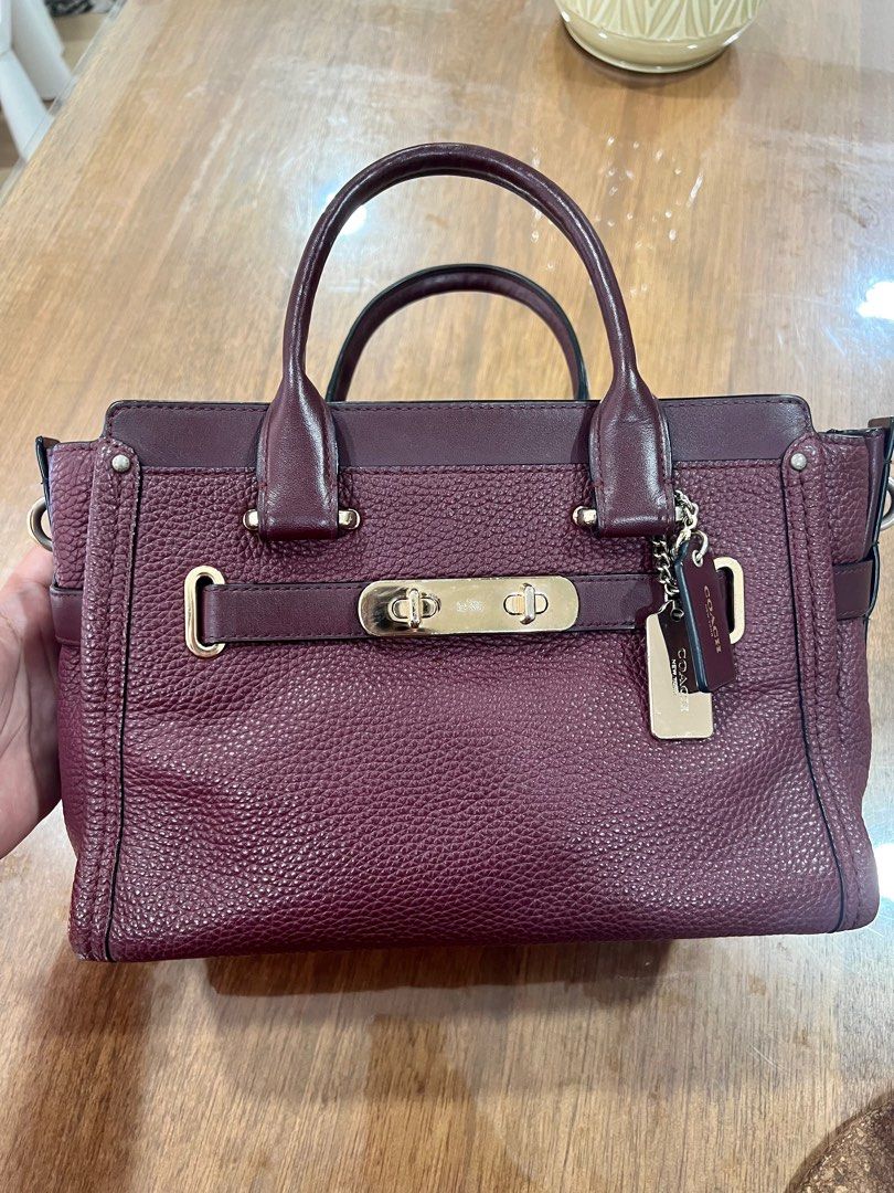 Coach swagger online 27 oxblood