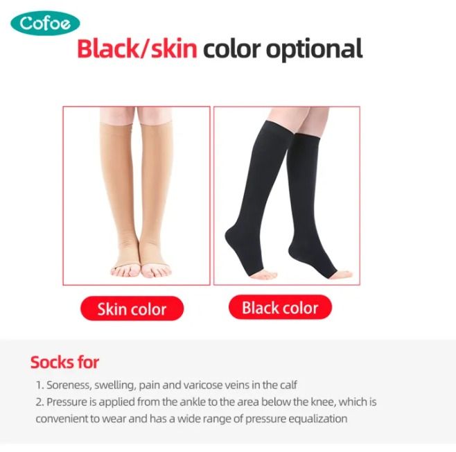 Cofoe 1 Pair Pressure Sock Compression Socks, Women's Fashion