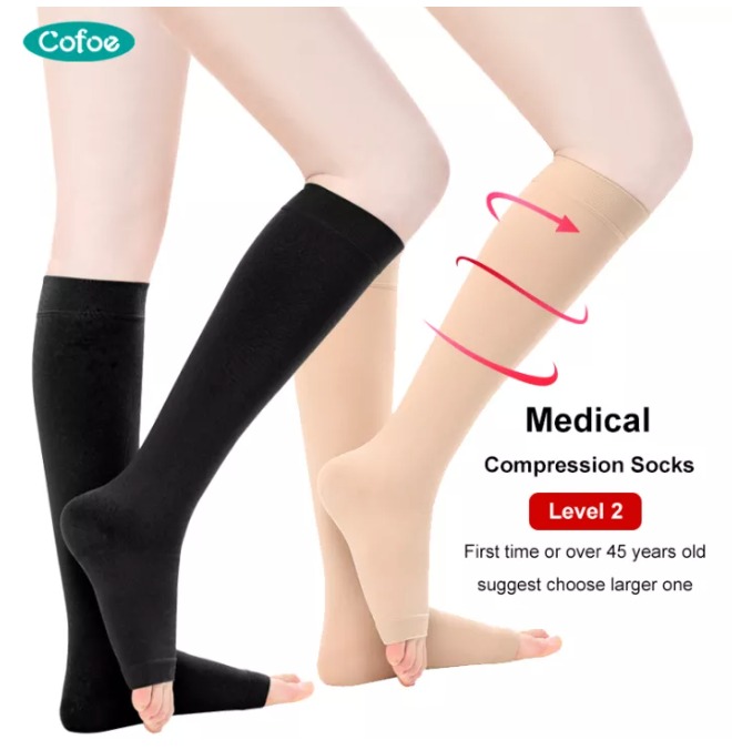 Pebble UK Medical Weight Toeless Compression Socks