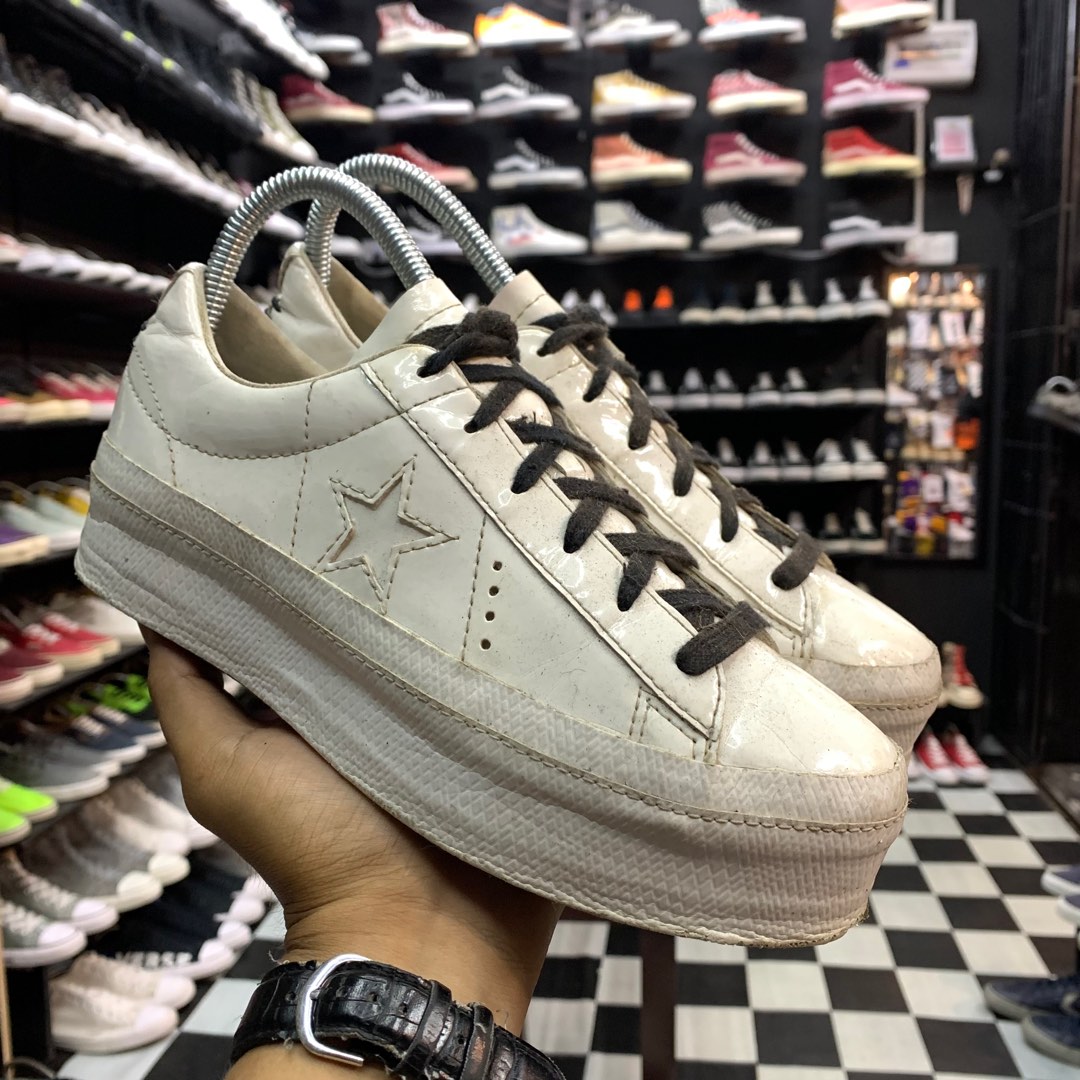 One star platform leather low top sales