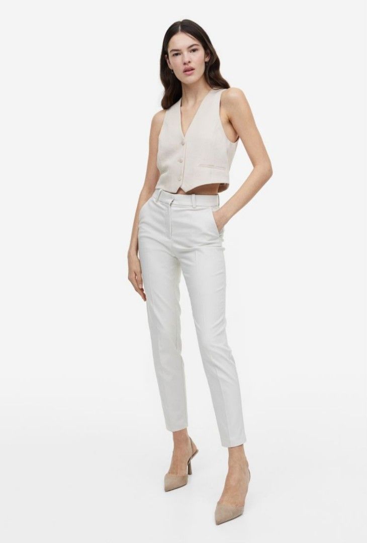 Cream H M Trousers For Sale Women s Fashion Bottoms Other